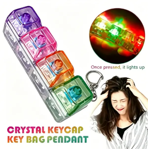 4-in-1 LED Keyboard Fidget Keychain – Clicky Stress Relief You Can Take Anywhere