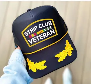Strip Club Veteran Black and Gold Unisex Foam Trucker Hat