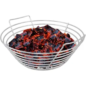 Kick Ash Basket Stainless Steel Charcoal Ash Basket, Fits Big Green Egg Grill, Large - Designed in Wisconsin