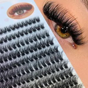 14 Rows 280 cluster D-Curl Individual Cluster False Lashes, Cosmetic, Large Batch Reusable & Beginner-Friendly, Easy-To-Apply For Glam Daily Looks, Voluminous Eyelashes, Valentine's Day Gift, Travel Essential Easy To Carry