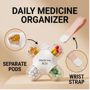 Portable Medicine Organizer, Three-Dose Pill Divider, Travel Essential, Compact Storage Box, Ideal for Daily Use, Easy to Carry