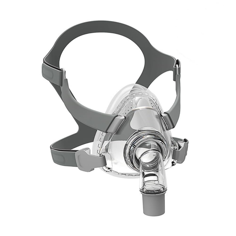CPAP Mask, Universal Replacement Full Face Mask Headgear Set, Soft Silicone CPAP Masks Includes Headgear, Cushion, Frame and Elbow/Swivel