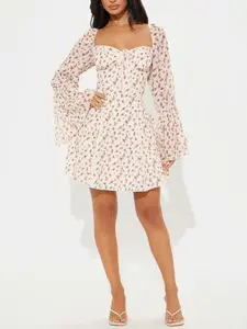 Soft Spoken Floral Mini Dress - Blush
