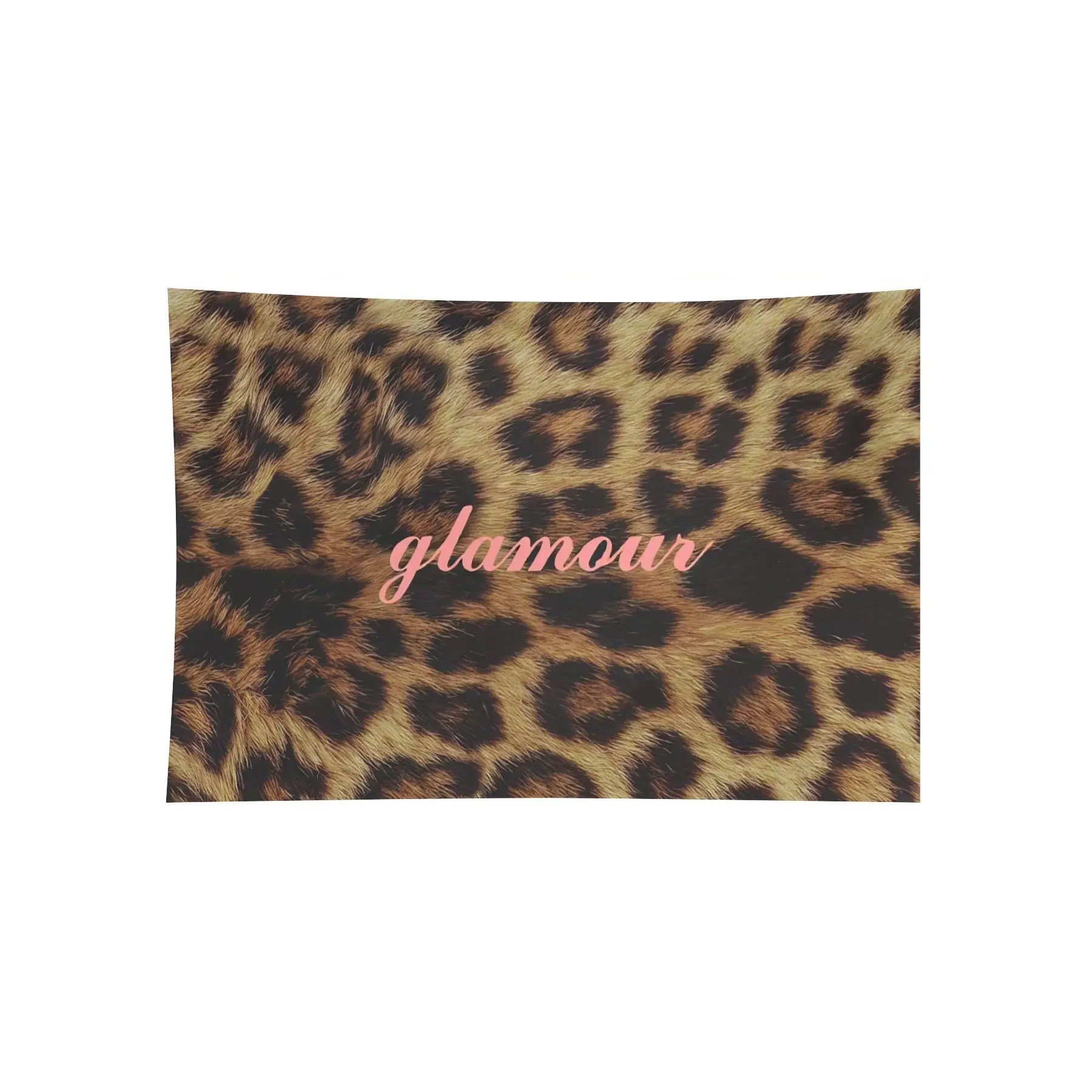Glamour Leopard Print Wall Tapestry, Y2K Cheetah Fur Aesthetic Pink Retro Bedroom Dorm Fashion Room Decor