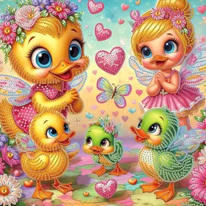5D Diamond Painting Kit Little Yellow Duck DIY Special Shape Crystal Rhinestone Partial Drill Diamond Art Embroidery Bead Mosaic Crafts Handmade Wall Decor Painting Gift for Adult and Beginner