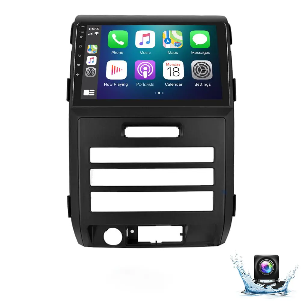 9-Inch Android 13 CarPlay Car Stereo Radio with Car Display Screen for Ford F150 2009-2012, GPS Navigation, FM Audio Receiver, SWC, AHD Camera, 2+64G/4+64G Auto System
