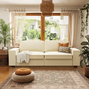 86'' Chenille Cloud Sofas for Living Room, Modern Sofa Couch for Small Spaces, Cozy Comfy Loveseat with Solid Wood Frame, Pillow-Designed Armrest Loveseat