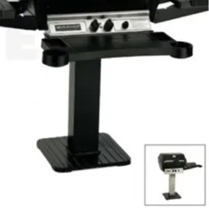212 MAIN Heavy Duty Square Cast Iron Outdoor BBQ Broilmaster Stainless Steel Post - with Base, Grill, Smoking Functionality