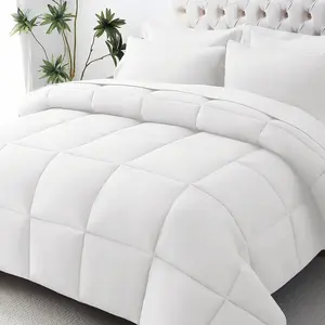 JOLLYVOGUE Queen Comforter Set, Ultra-Soft Bed in a Bag Queen Size 7 Pieces, Oeko-TEX Certified Bedding Set with Down Alternative Comforter, Sheets, Pillowcases & Shams, White