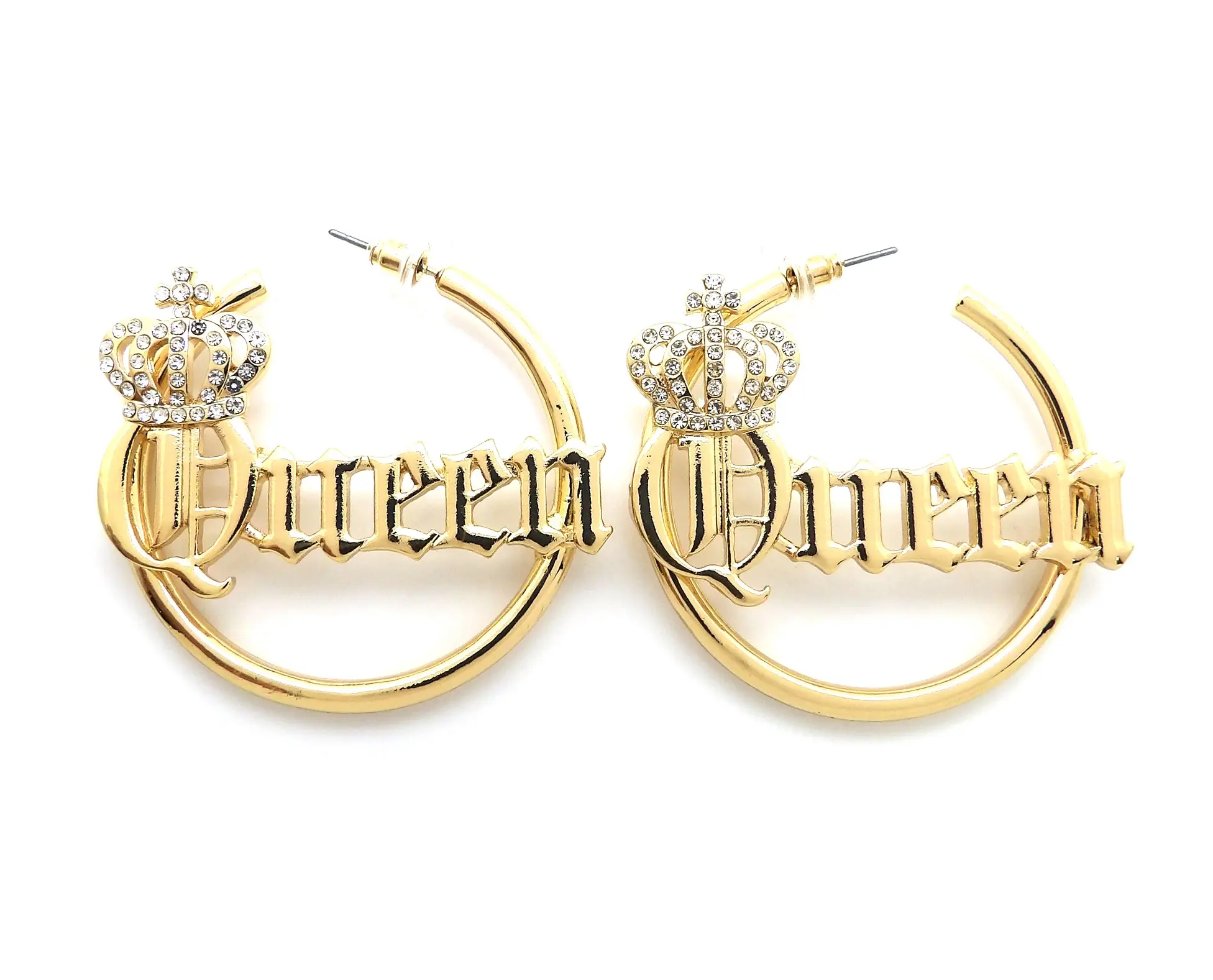 BA UNIQUE FASHION Royal Crowned Queen Fashion Hoop Earring for Female Statement Jewelry Accessories