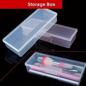 1pc Nail Art Tool Storage Box, Multifunctional Nail Art Brushes, Files, Buffers Organizer Storage Case Nail Art Pens Files Manicure Tools Holder, Clear Storage Box