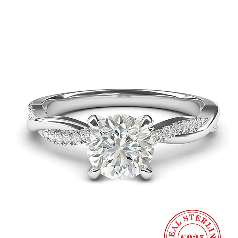 S925 Sterling Silver Classic Fashion Rhinestone Decorated Ring, Summer Fashion Engagement Rings for Party, Daily Clothing Decor, Trendy All-match & Exquisite Jewelry for Birthday Gift, Pave Engagement Ring, Elegant Ring, Beautiful Rings