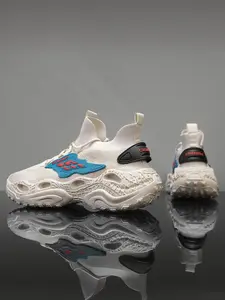 Men's Coconut Shoes Summer Breathable Dad Sneakers, 2026 New Flyknit Mesh Hollow Out Thick Sole Sports Casual Shoes