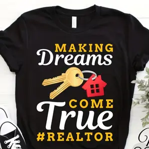 Realtor T-Shirt with Key and House Design for Real Estate Enthusiasts **LYRTEE**