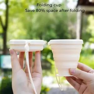 Foldable Water Cup, Food Grade Silicone, Portable Mouthwash Cup, Travel Toothbrush Cup, Outdoor Camping Cup, 250ML Capacity, Unisex