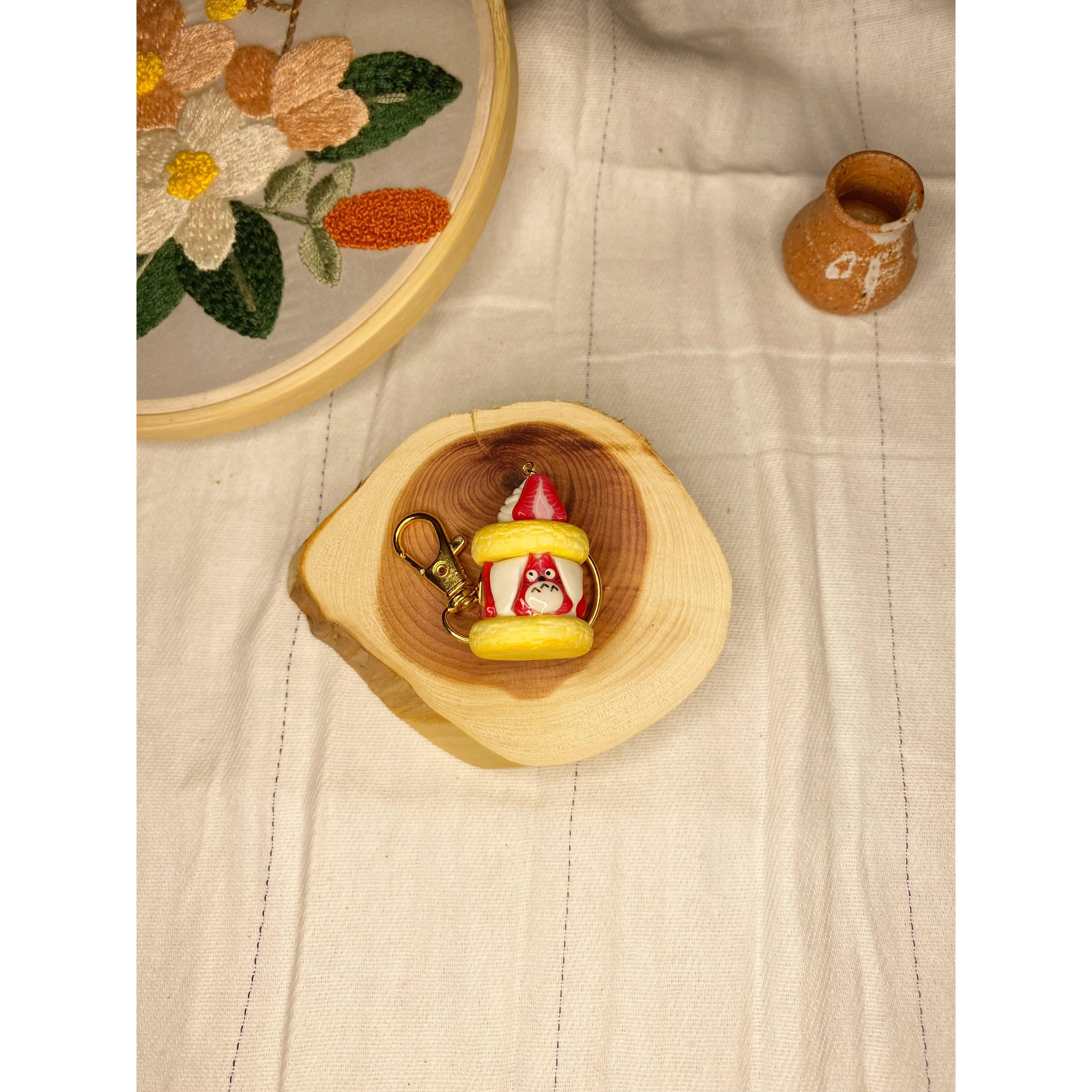 Totoro Strawberry Shortcake Keychain