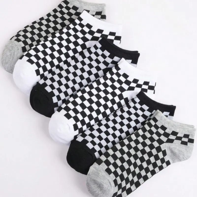 Women's Plaid Print Ankle Socks, Casual Stylish Socks, Casual Moisture Wicking Low Cut Socks, Soft Comfy Breathable Socks for All Seasons Daily Wear Sock Set