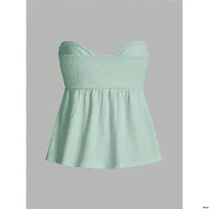 TubeTop RaveTop tiktokEZwearEyeletEmbroideryTwistFrontCutOutTubeWhiteTop