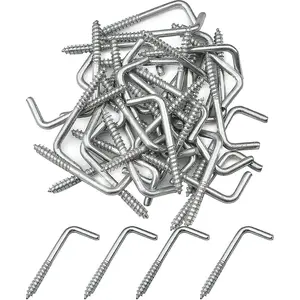 40 Pcs Multifunctional L-hook Screws Screw Hook Carbon Steel Square Hook Screws
