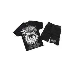 All Seeing Eyes Black/White T-Shirt Cargo Short Set