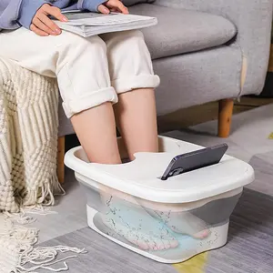 Portable Folding Foot Bath Tub with Massage Function, Space-Saving Design, Hanging No Power Needed, Home Bedroom Bathroom Accessory