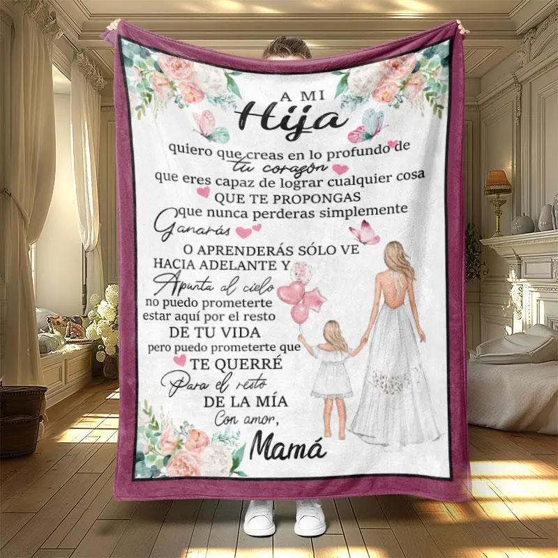 Floral & Letter & Figure Pattern Blanket, Soft Warm Throw Blanket, Air-conditioned Room Blanket, Warm Nap Blanket for Home Office Travel