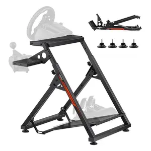 Summervibes VEVOR Racing Wheel Stand, Adjustable Foldable Simulator Stand for Logitech G923 G920 G29 G27, Thrustmaster T300RS TX F458 T500RS T3PA-PRO(F1/GT) Gaming Cockpit, Pedals Simulator NOT Included, Compact
