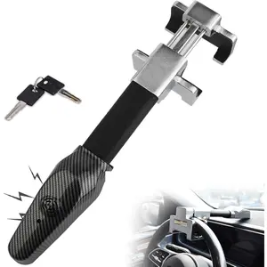 Steering Wheel Lock with Alarm,Steering Lock,Car Anti-Theft Device Security Device Car Lock for Vehicle Truck Van SUV Car Security with 2 Keys