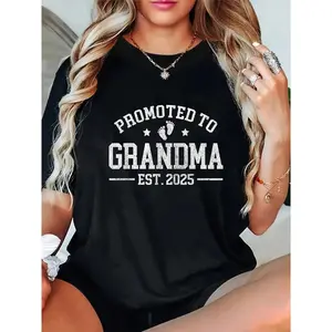 GGOR 100% Cotton Promoted To Grandma Est. 2026 Grandparents Baby Announcement T-Shirt