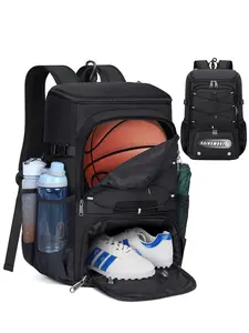 Basketball Backpack 45L, Waterproof Sports Bag with Independent Ball Pouch and Shoe Compartment, Ideal for Volleyball, Football, Swimming, Gym, Travel