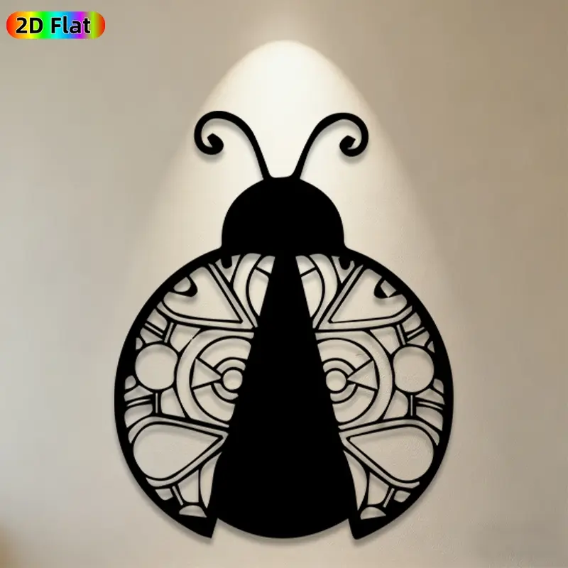 1pc Ladybug Metal Wall Art, Animal Design Ladybug Statue Mural, Ideal Gift for New Year, Easter, Insect Decor Enthusiasts, Weather-Resistant Metal Wall Decor Wall Sculptures, Perfect for Garden Fence & Living Room Wall, Charming Outdoor & Indoor Decor