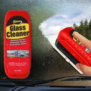 Car Glass Oil Film Remover with Applicator, Car Windshield Cleaning Solution, Rainproof & Anti-fog Car Glass Cleaner, Car Cleaning Tool