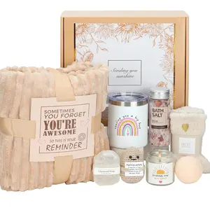 Birthday Gift for Women Friendship Gift Basket Unique Self Care Package for Best Friend Sister Mom Teen Girls Wife Girlfriend Coworker Spa Relaxation Gifts for Her