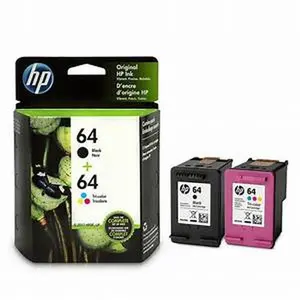 HP 64 Black/Tri-Color Standard Yield Ink Cartridge, 2/Pack X4D92AN