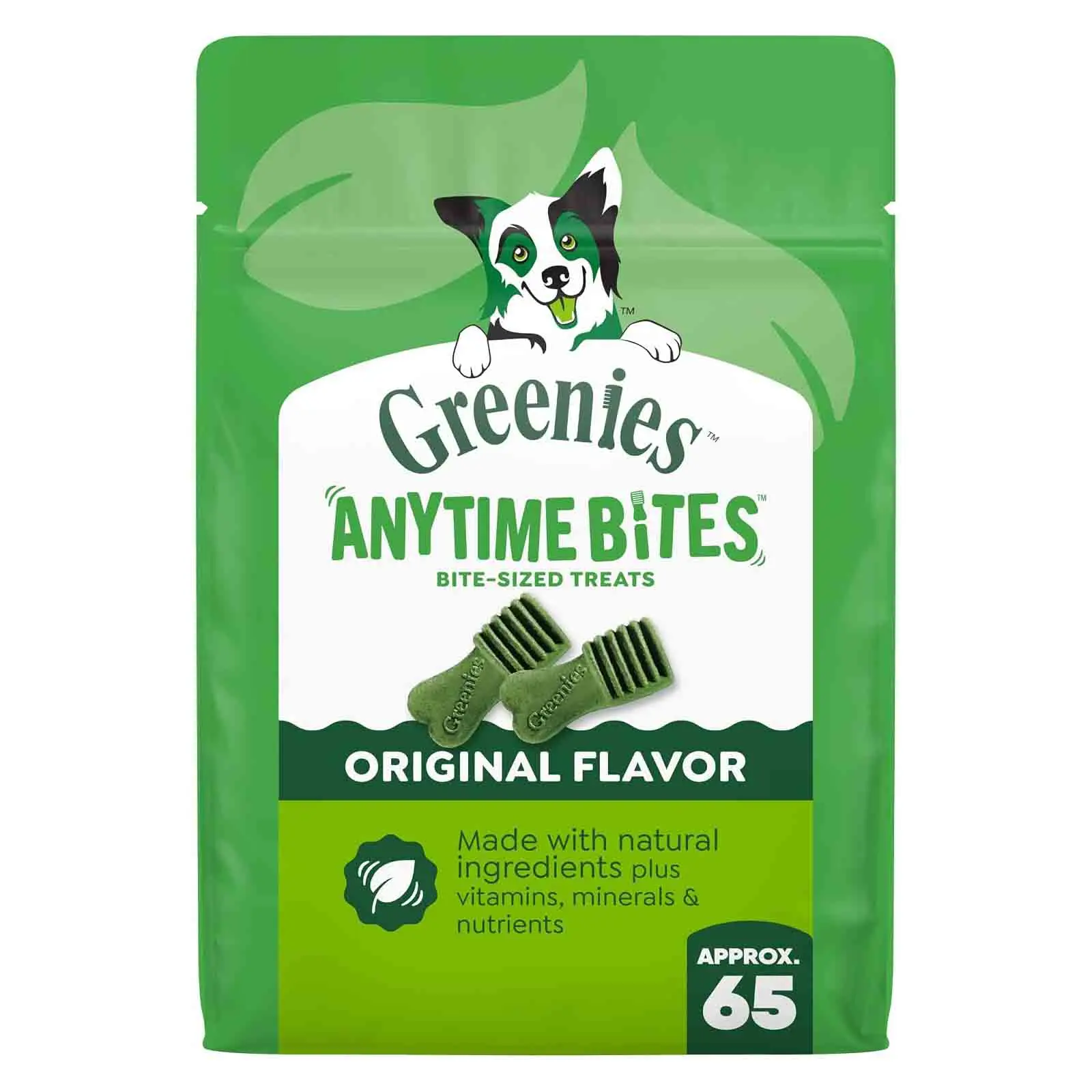Greenies Anytime Bites Dog Treats, Original Flavor, 10.3 oz Small-sized for frequent treating, only 13 calories per treat, supports dental health, easy to digest, natural ingredients