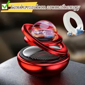 Solar Rotating Car Air Freshener Aromatherapy Diffuser Interior Decoration Multiple Scents