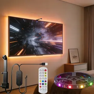 Rgbic TV Backlight Strip with Ar Color Temperature Sensor, Precise Color Selection, Music Sync, Ideal for Living Room, Bedroom, Gaming Room, Led Strip Lights