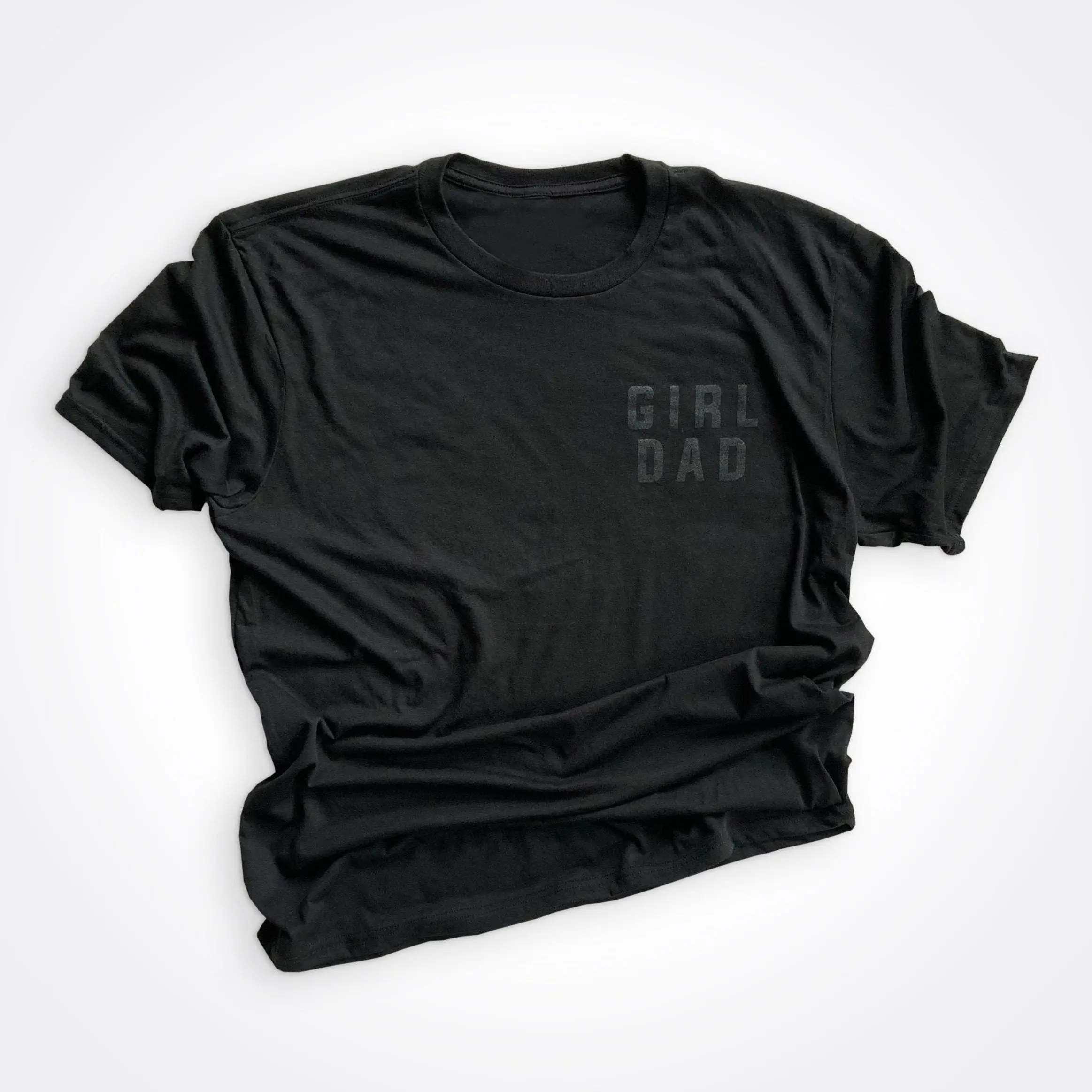 Girl Dad Shirt, Black on Black Left Chest Tee, Girl Dad, Girl Dad Gift, Girldad, Dad of Girl, dad of girls shirt, Gift for Dad, Dad Shirt