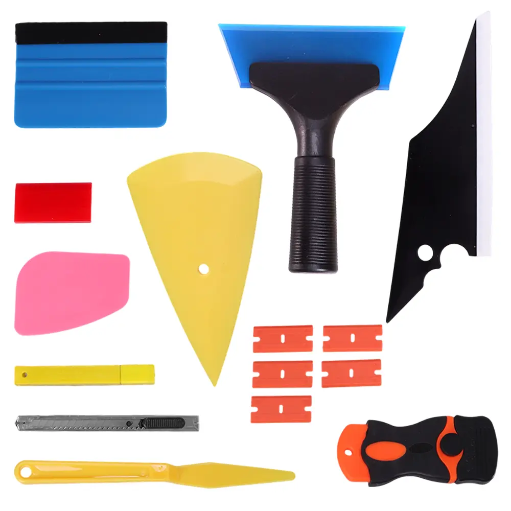 24-Piece Professional Window Tint Tool Kit for Car Home Tints & Glass Surfaces - Hand Tools Set with Squeegee, Felt Squeegee, Cutting Knife, Scraper - Essential Film Installation Accessories for DIY Users