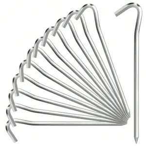 20 Tent Stakes, 7 Inch Aluminum Alloy Tent Poles with Hooks, Hexagonal Lightweight Tent Poles, Ideal for Camping, Tents, Outdoor Decor