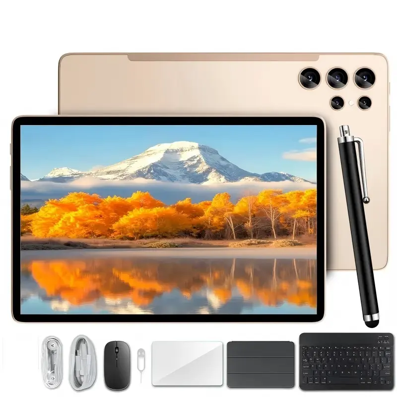 2026 Ultra-Thin Android Tablet Kit, 10.1 Inch Touchscreen, Tablets with Keyboard, 4GB+32GB Storage, 1tb Expansion, Keyboard, Case, Stylus, Screen Protector