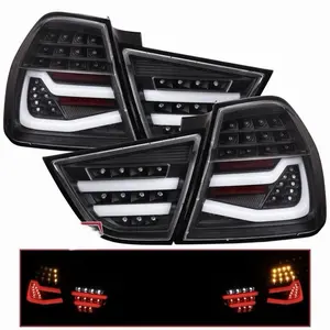 Black Tail Lights Fit 2009-2011 BMW E90 325i 328i 3-Series Sedan Full LED Lamps