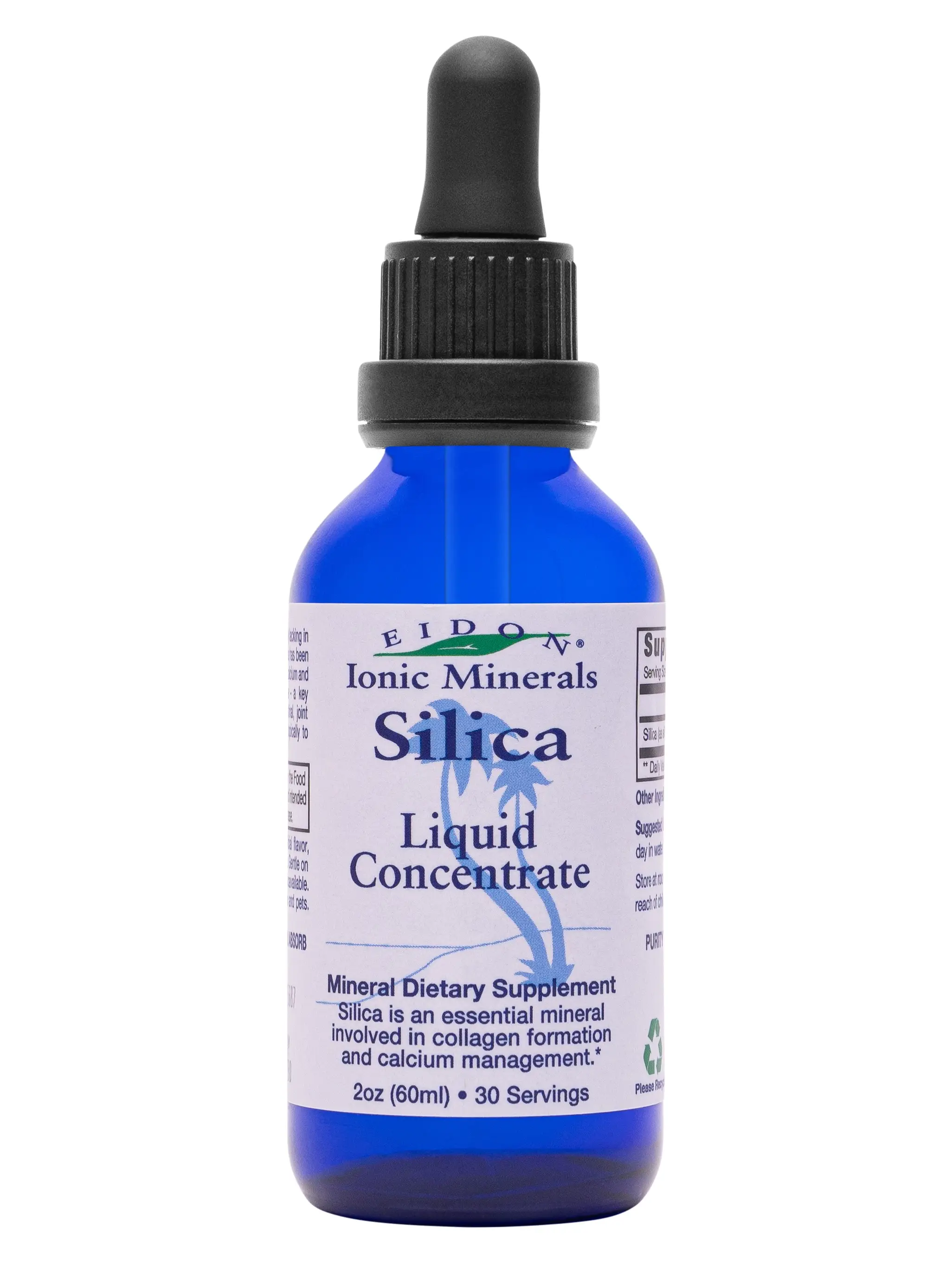 Eidon Ionic Minerals Liquid Silica 2oz Concentrate - Gluten Free GMO Free Dairy Free Supplement Fitness Dietary Silica , Collagen water hair growth wo