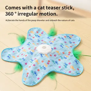 Cat Hunting Hood Toy, Electric Automatic Turntable Pet Toy with Self-Play Stress Relief Design, Automatic Rolling Ball for Indoor Cats outdoorfun interactive hide