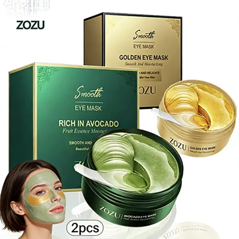 Avocado & Gold Foil Dual-Effect Topical Eye Mask Patches - Moisturizer, Hydrating, Anti-Puffiness, Brightening, Repairing, Soothing Skincare for Dryness, Swelling Reduction (Daily Essential)