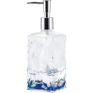 Liquid  Floating Motion Bathroom Kitchen  Accessory Soap Lotion Dispenser Oceam Theme Shell