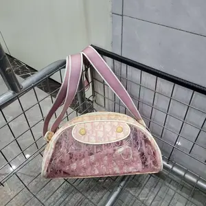 Pre-owned Christian Dior Vintage Trotter Pink Monogram PVC Bag X104 26.05.06