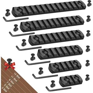 Single Aluminum Accessory Rail Set 3 5 7 9 11 13 Slots with 13 T-Nuts & Screws, 6 Wrench-Rounded Corner Tool Box
