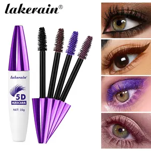 lakerain 1 Count Long-Lasting Curling Waterproof 5D Mascara, 4 Shades Available, Lengthens, Volumizes & Lifts Lashes, Smooth, Quick-Drying & Clump-Free Formula, Women’s Must-Have Cosmetics Voluminous Lengthening Mascara