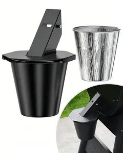 Upgraded Grease Bucket with Lid & 1PCS Liners, Grease Catcher for Smoker Drip Bucket, Compatible with Traeger, Pit Boss, Z Grills, Recteq and More - Grease Bucket for Pellet Grill